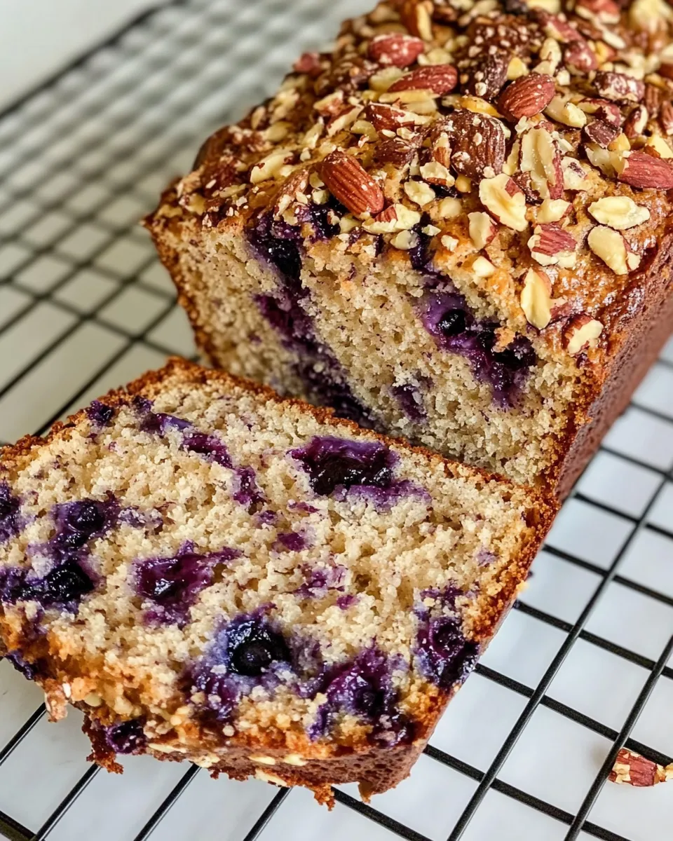 Homemade Easy Blueberry Banana Bread With Toasted Nuts recipe photo