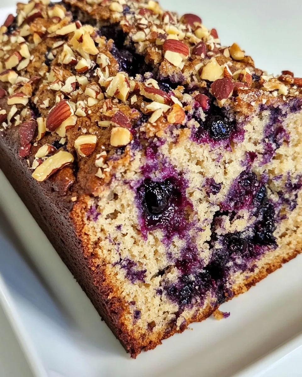 Classic Easy Blueberry Banana Bread With Toasted Nuts dish photo