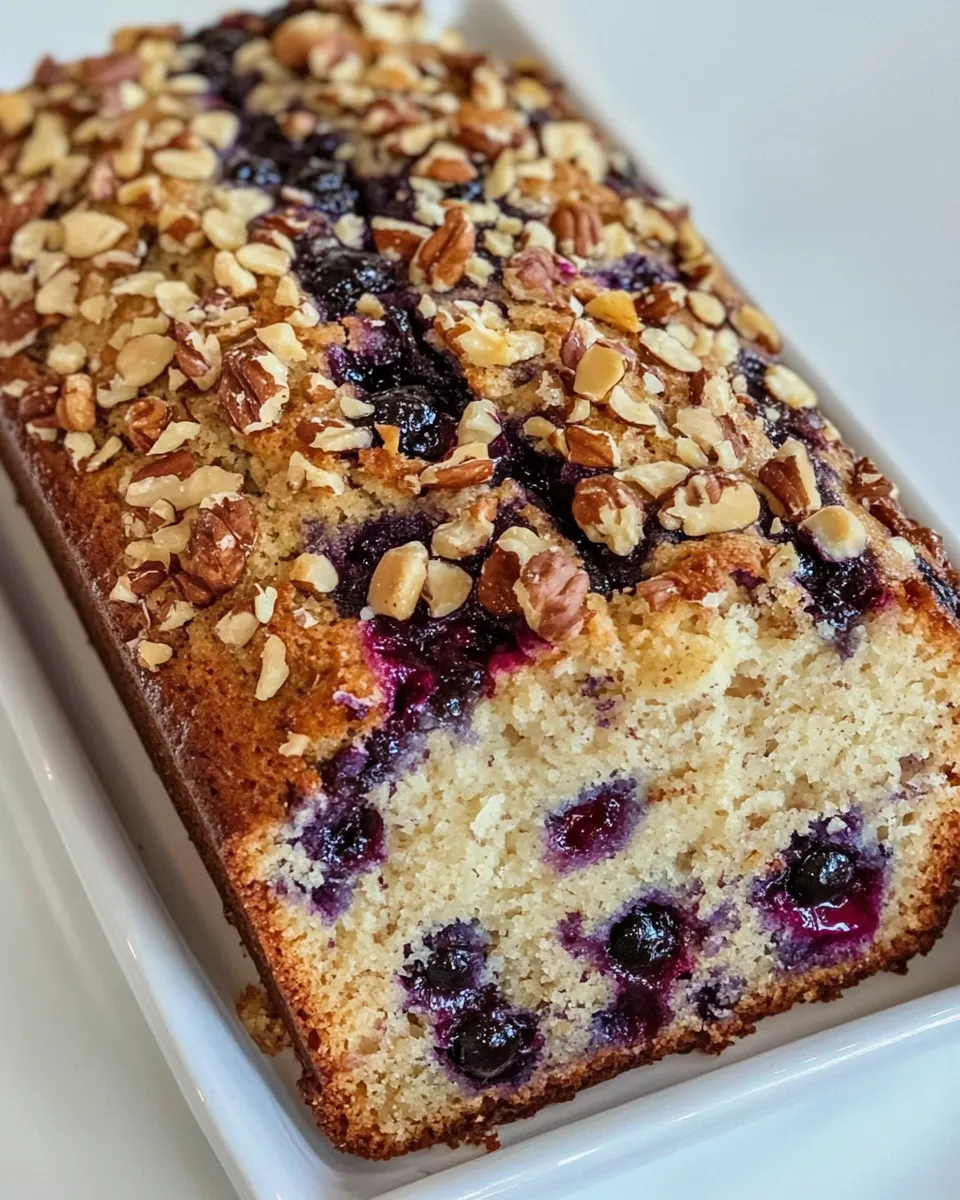 Quick Easy Blueberry Banana Bread With Toasted Nuts image