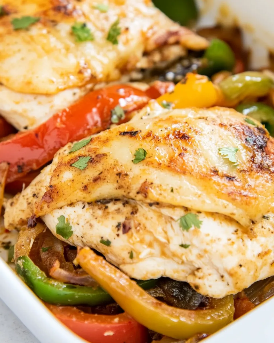 Delicious Easy Cheesy Baked Fajita Chicken image