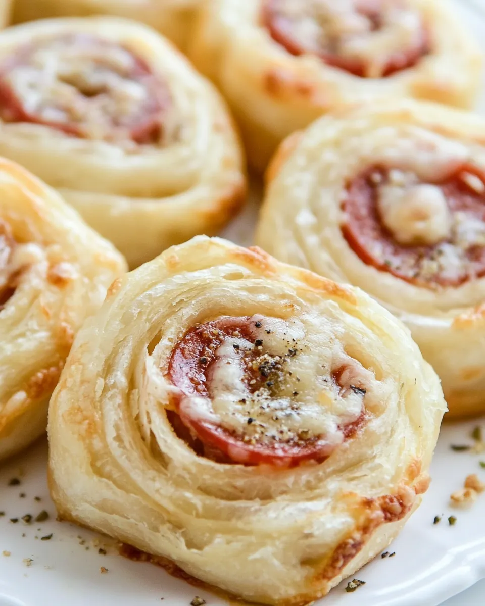 Delicious Easy Cheesy Pepperoni Pinwheels shot