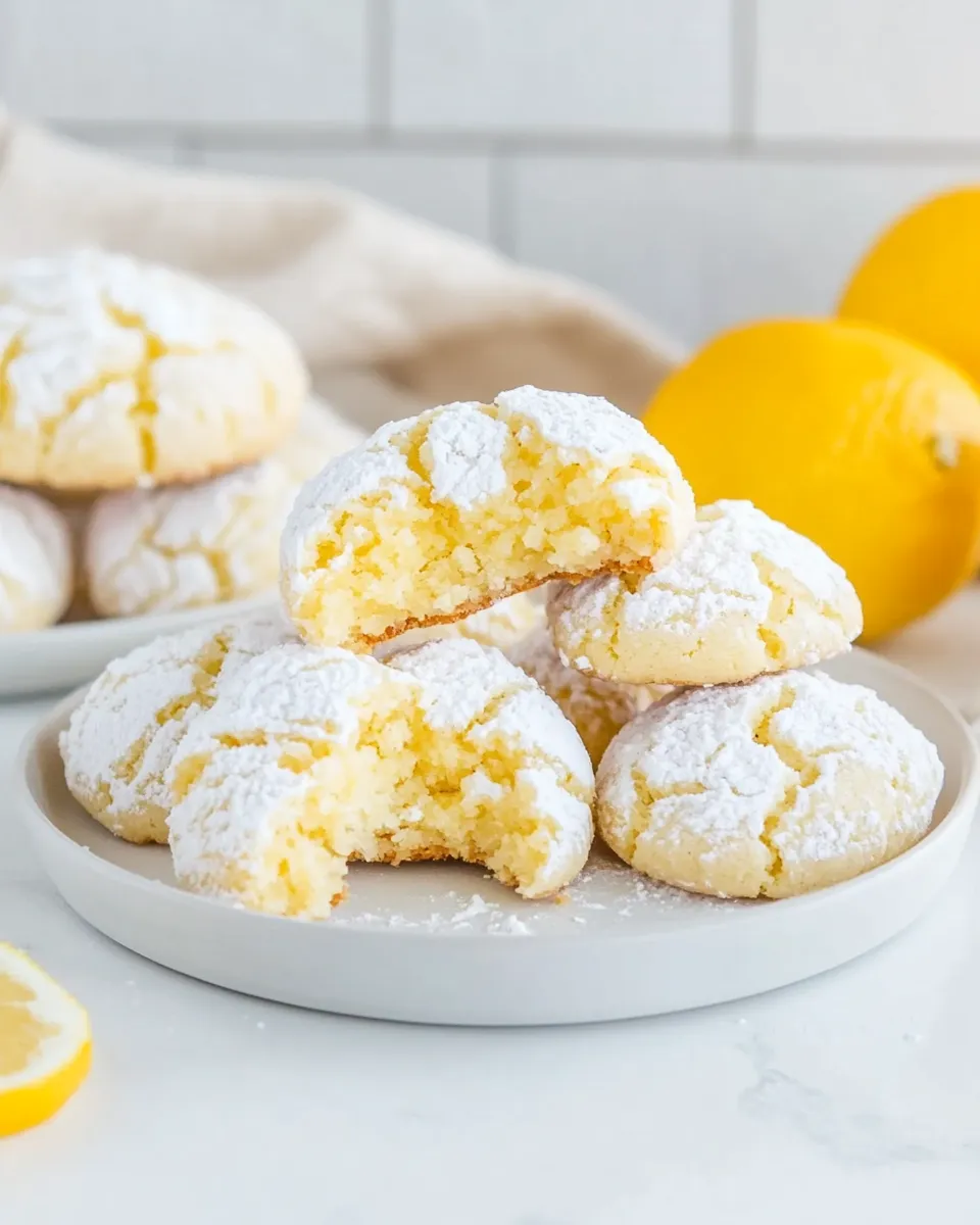 Quick Easy Lemon Crinkle Cookies recipe image