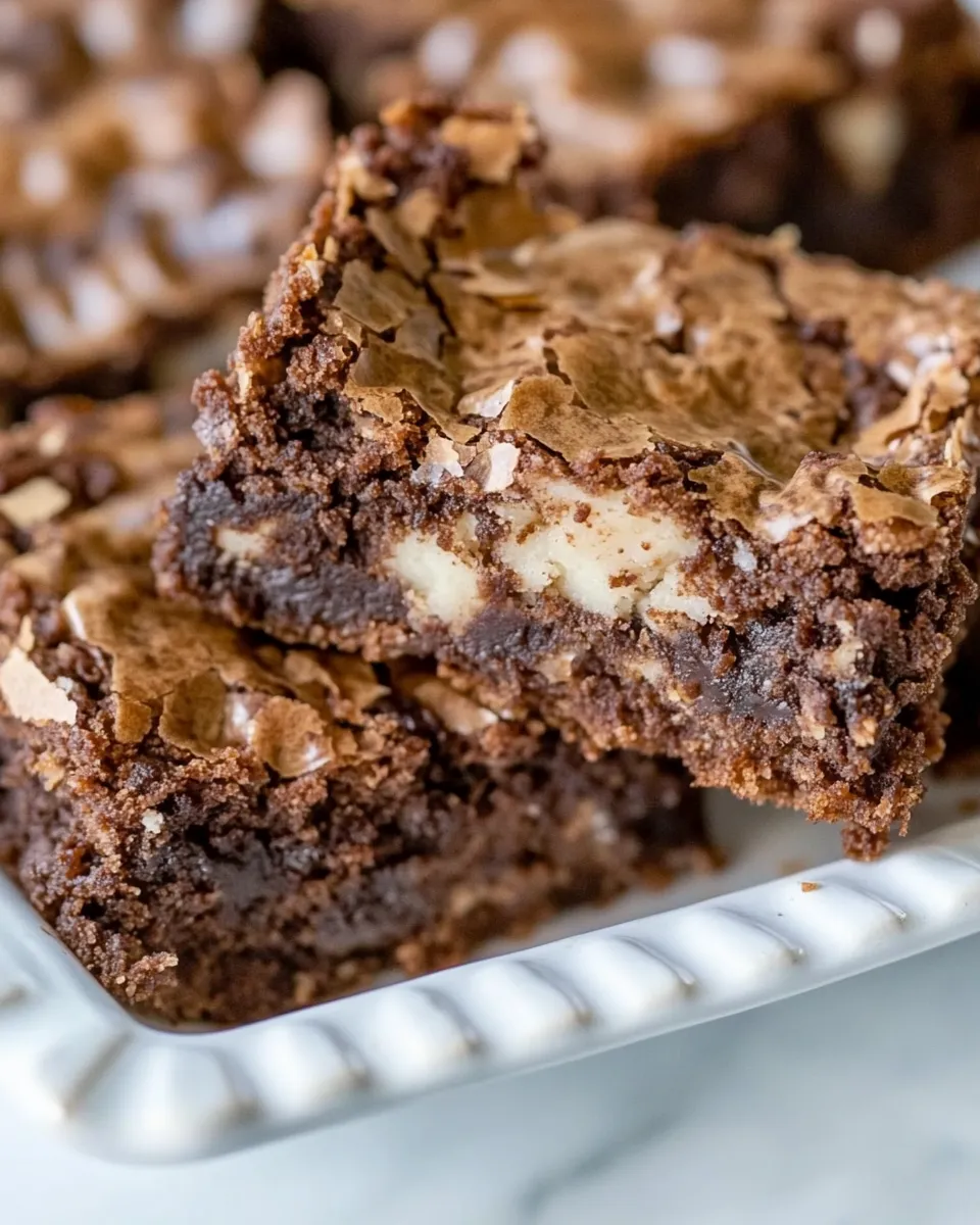 Quick Easy Macaroon Brownies shot