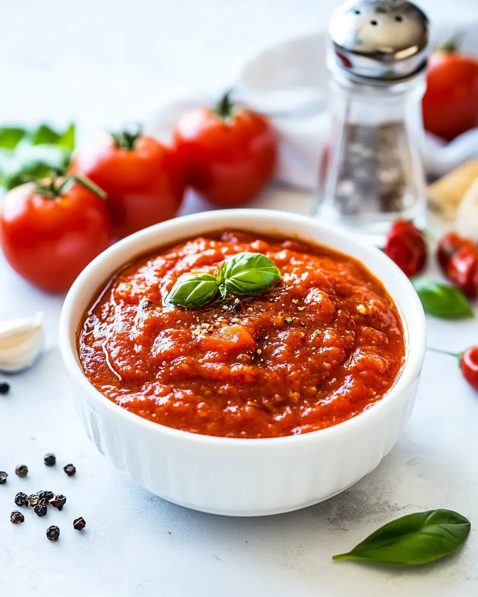 Quick Easy Marinara Sauce shot