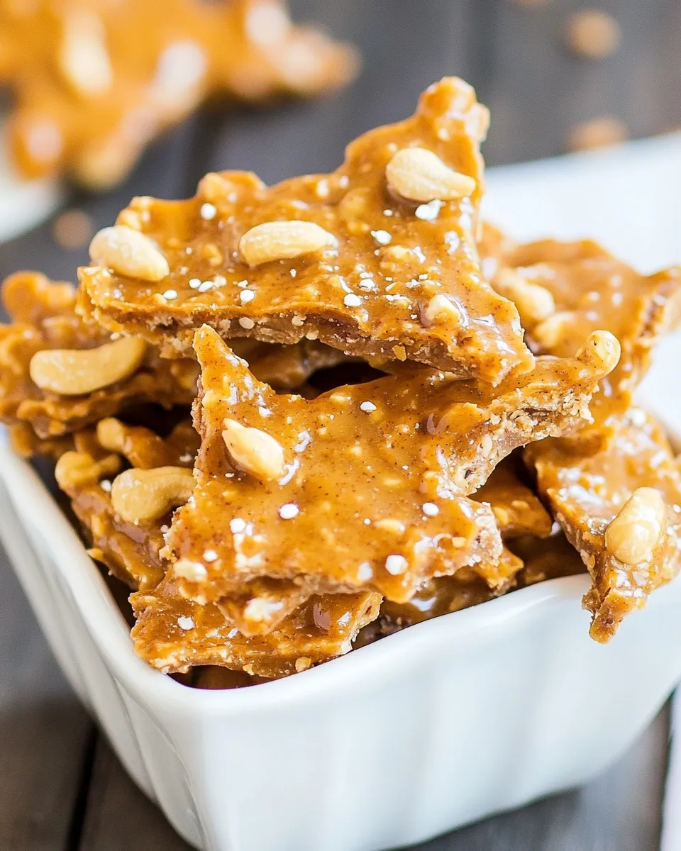 Delicious Easy Microwave Cashew Brittle recipe photo