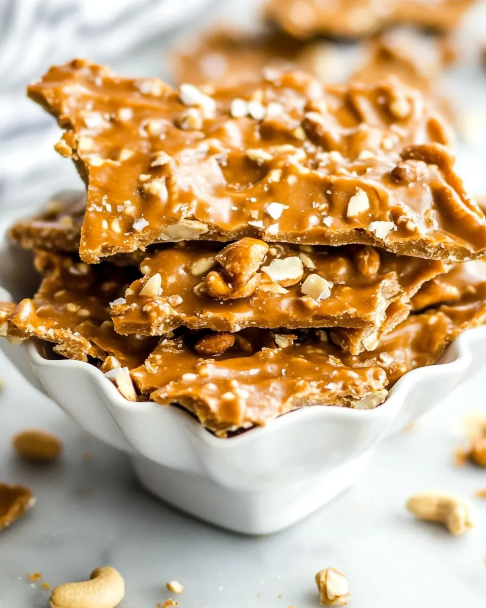 Quick Easy Microwave Cashew Brittle shot