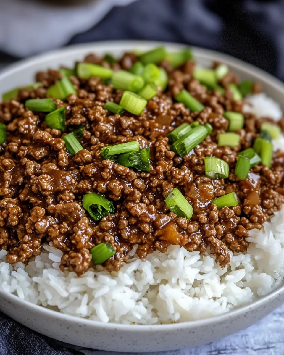 Quick Easy Mongolian Ground Beef Recipe dish photo