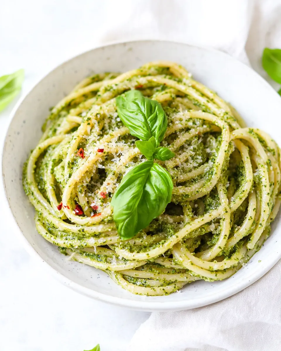 Homemade Easy Vegan Pesto Pasta photo