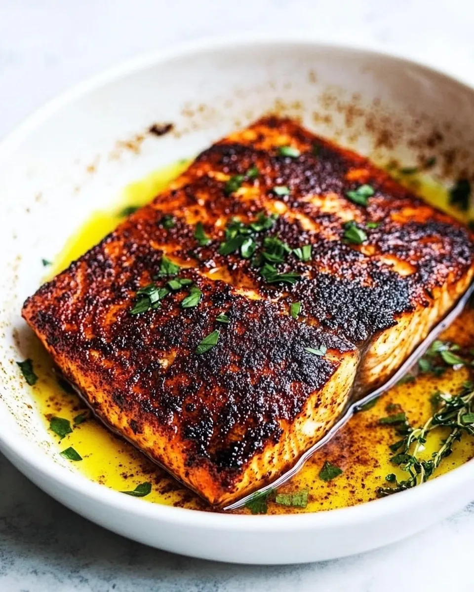 Delicious Easy and Amazing Blackened Salmon food shot