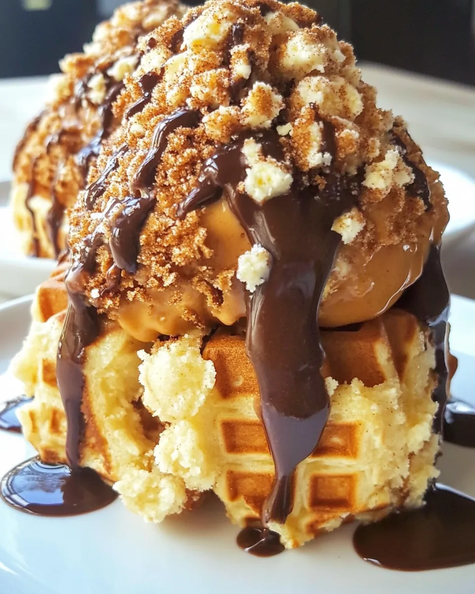Best Faux Fried Ice Cream and Cinnamon Waffle Sundaes image