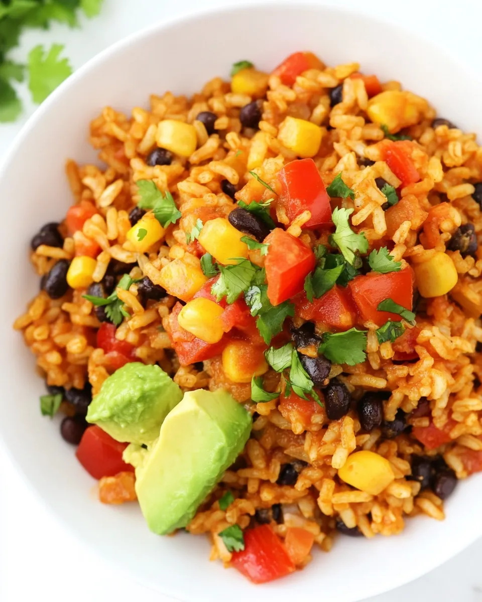 Delicious Fiesta Rice and Black Beans shot