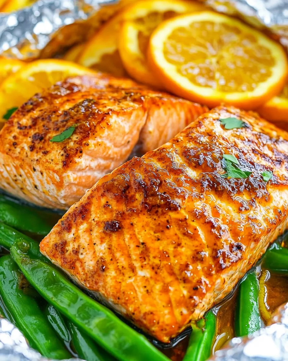 Delicious Foil Pack Orange Molasses Salmon image
