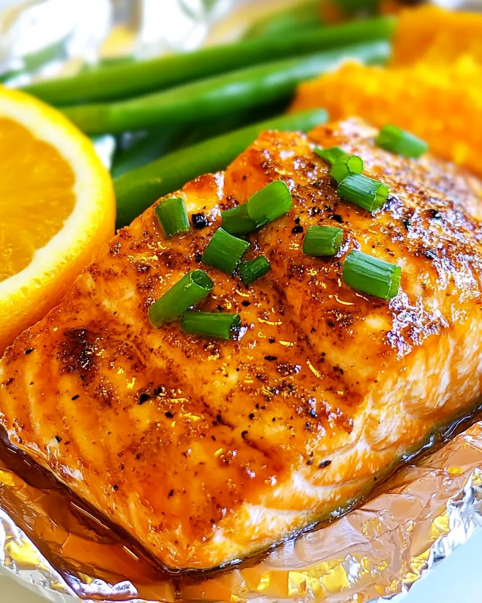 Healthy Foil Pack Orange Molasses Salmon recipe photo