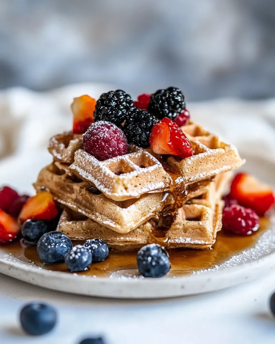 Tasty Freezer Friendly Whole Grain Waffles. food shot
