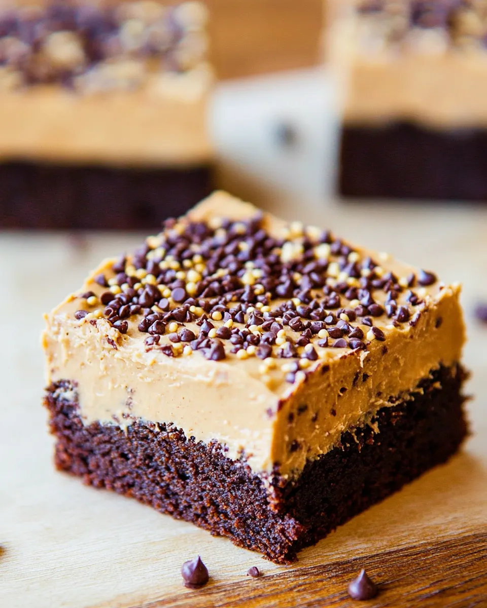 Delicious Fudgy Brownies with Peanut Butter Buttercream recipe photo