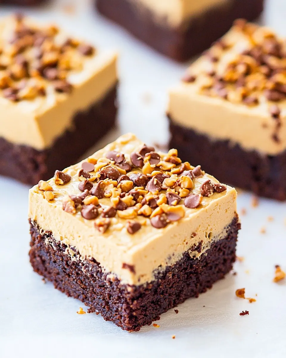 Easy Fudgy Brownies with Peanut Butter Buttercream shot