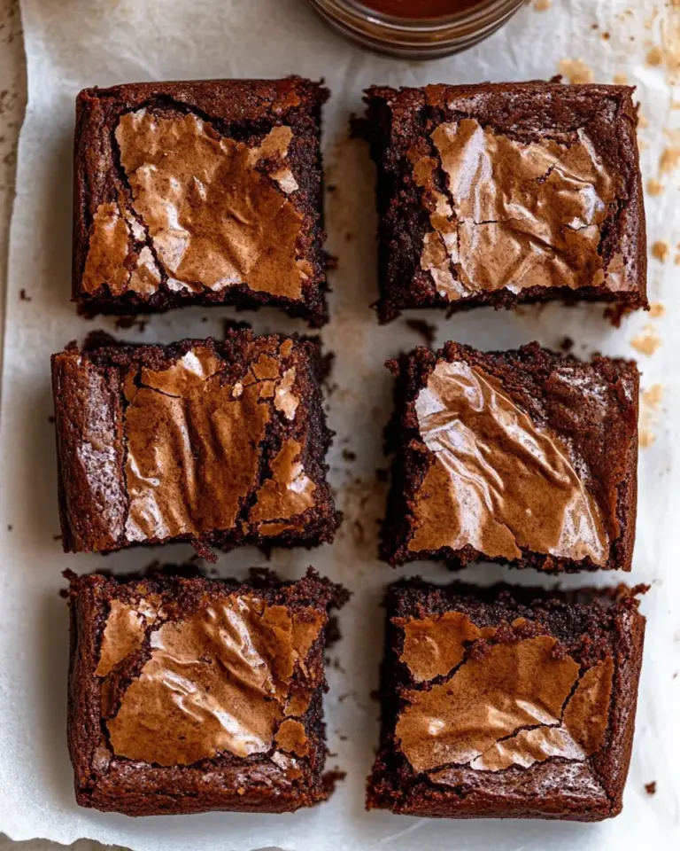 Homemade Fudgy, Crinkly, Brown Butter Brownies. recipe photo