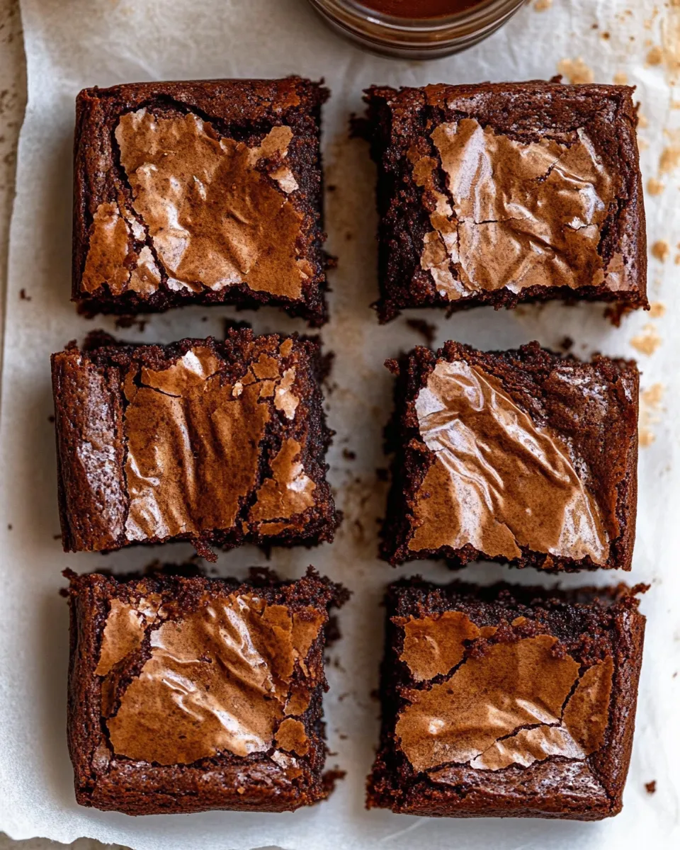 Homemade Fudgy, Crinkly, Brown Butter Brownies. recipe photo