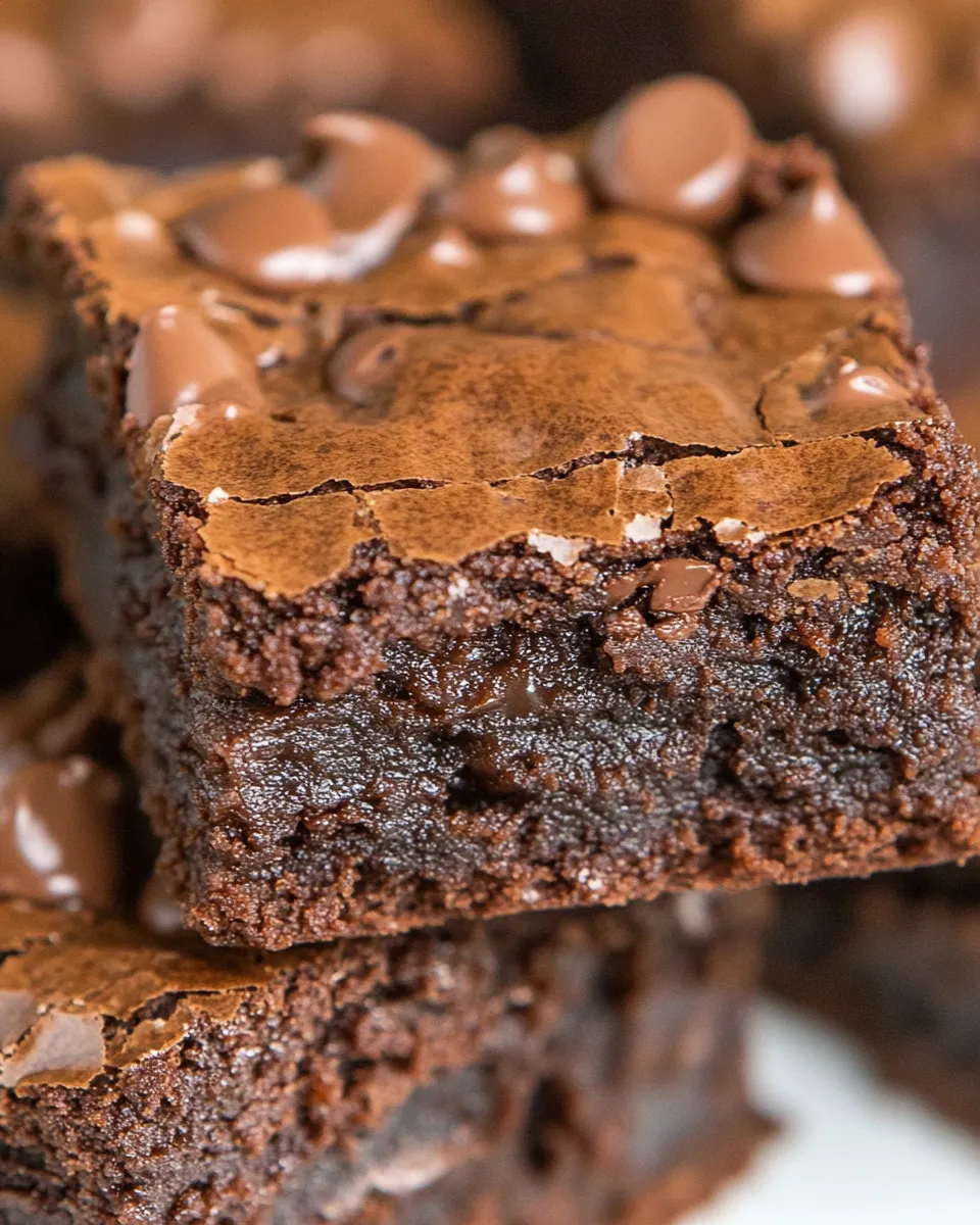 Delicious Fudgy One Bowl Brownies recipe image
