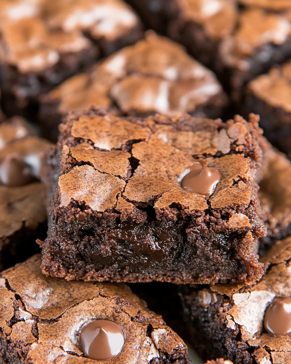 Easy Fudgy One Bowl Brownies food shot