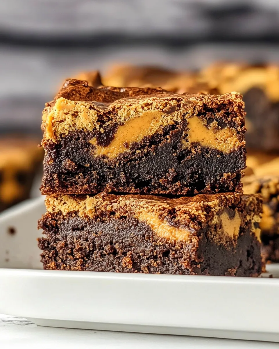 Homemade Fudgy Peanut Butter Swirl Brownies photo