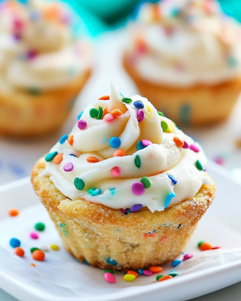 Homemade Funfetti Sugar Cookie Cups with Vanilla Frosting photo