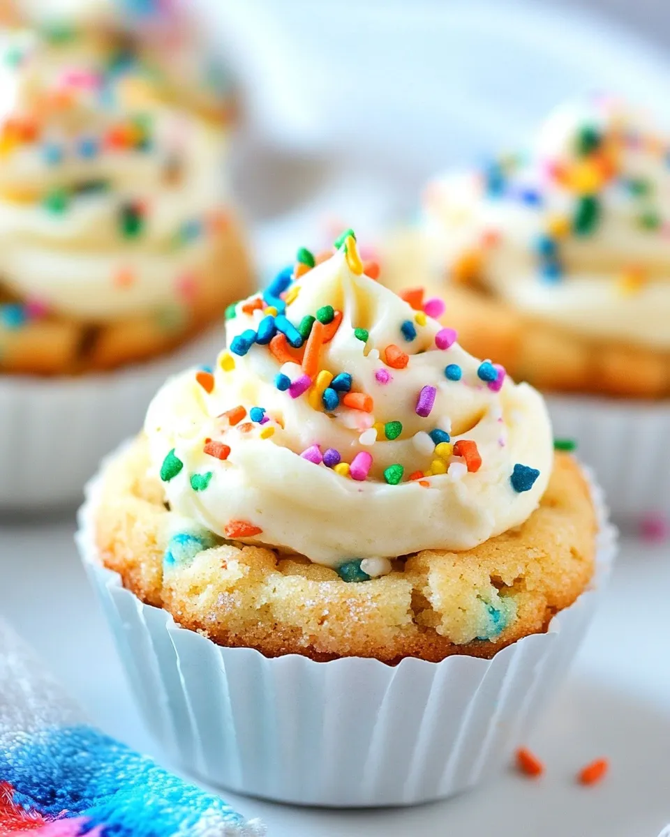 Delicious Funfetti Sugar Cookie Cups with Vanilla Frosting image