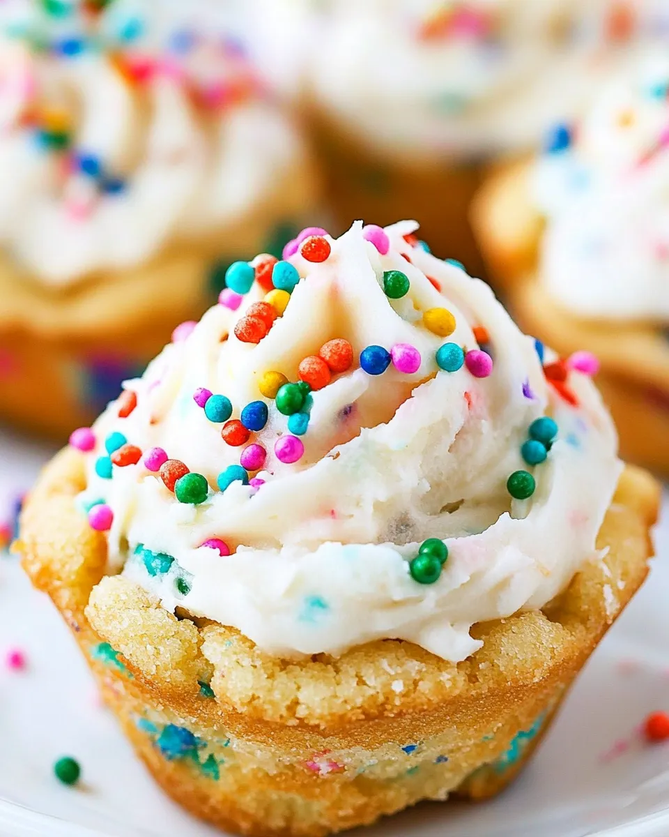Easy Funfetti Sugar Cookie Cups with Vanilla Frosting recipe photo