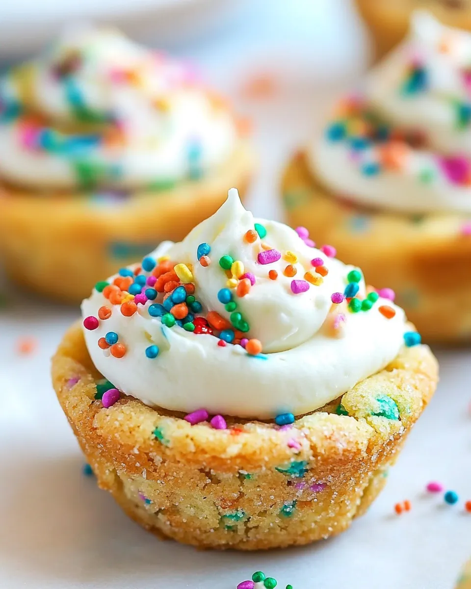 Best Funfetti Sugar Cookie Cups with Vanilla Frosting shot