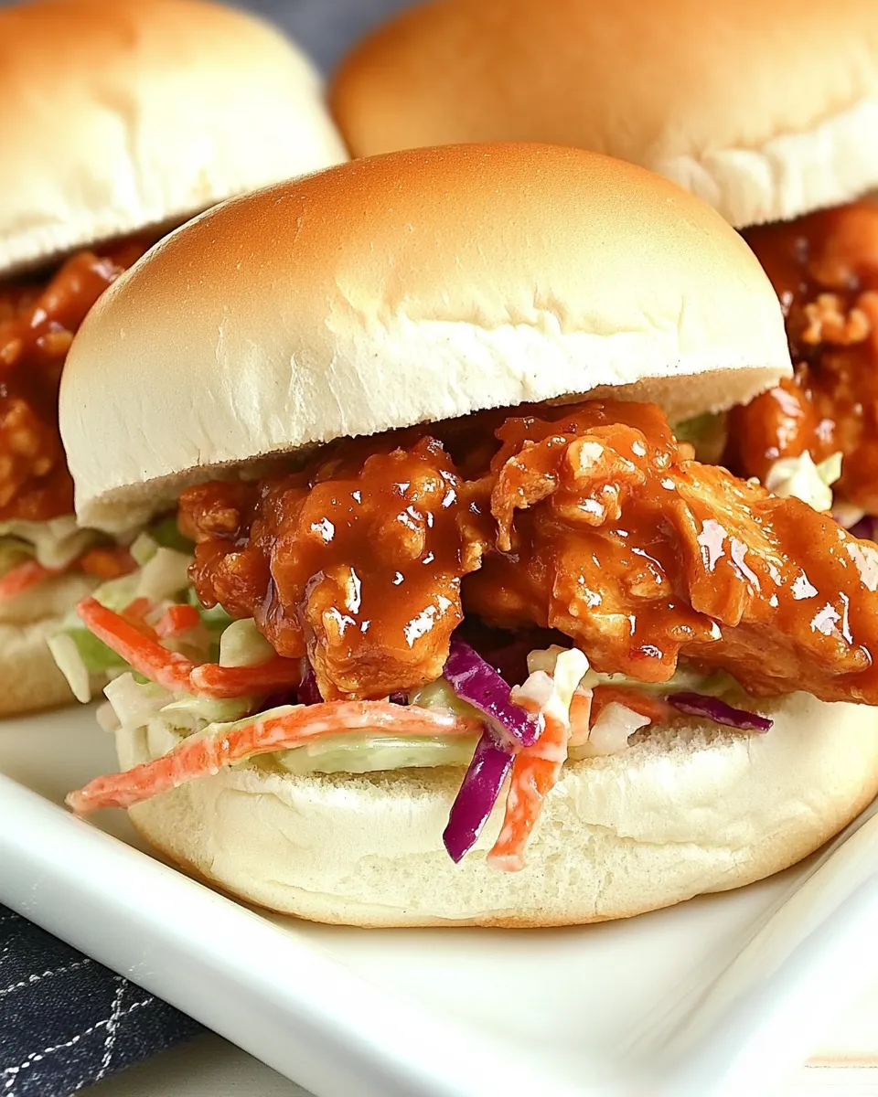 Easy General Tsos Chicken Sliders With Crunchy Slaw recipe photo