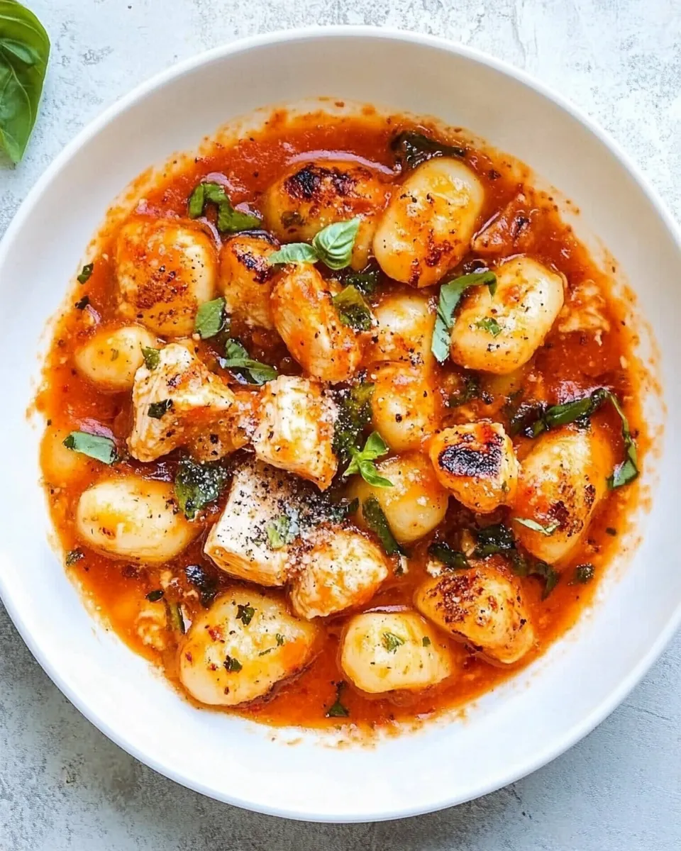 Classic Gnocchi with Grilled Chicken in Roasted Red Pepper Sauce image