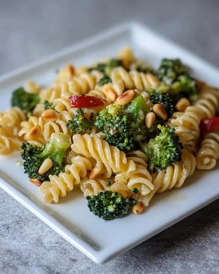 Easy Goat Cheese Pasta, Broccoli, and Pine Nuts photo