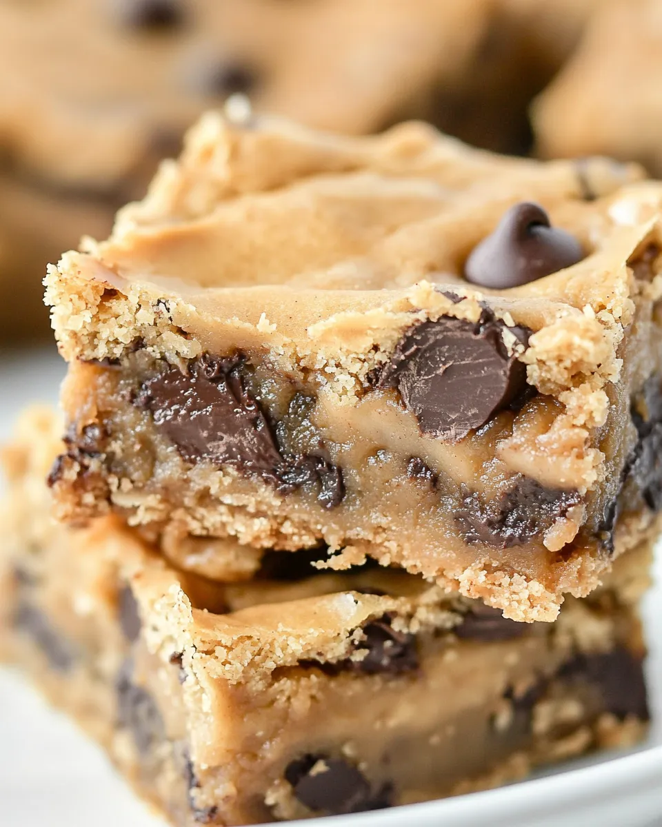 Classic Gooey Peanut Butter Chocolate Chip Cookie Bars image