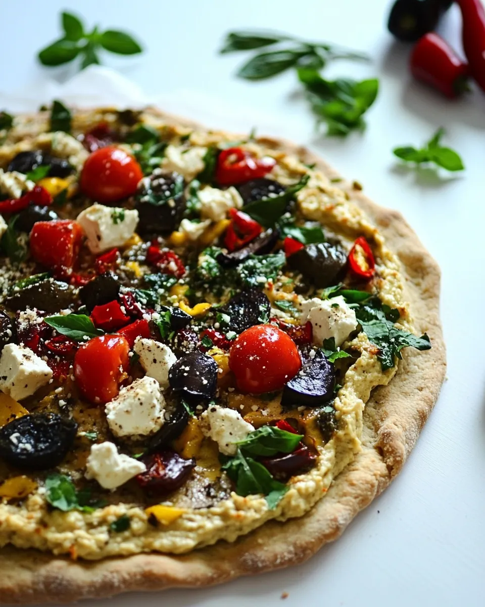 Classic Greek Hummus Pizza image