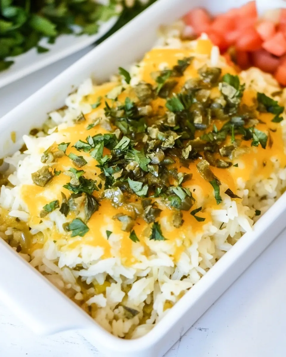 Delicious Green Chile Rice shot