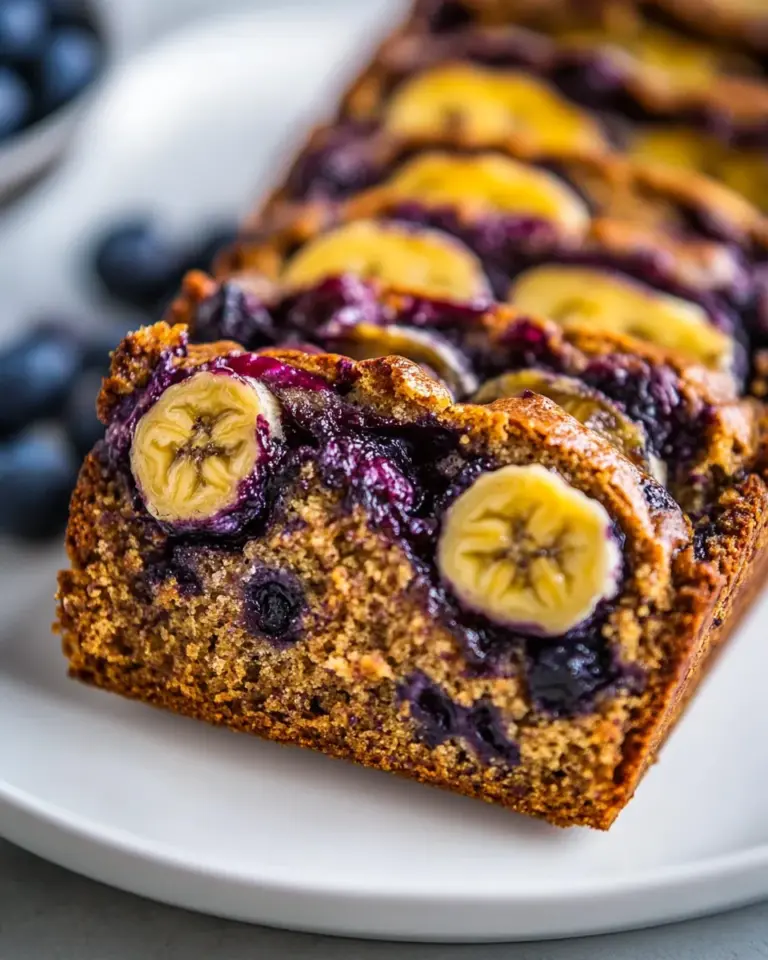Homemade Healthy Blueberry Banana Bread photo