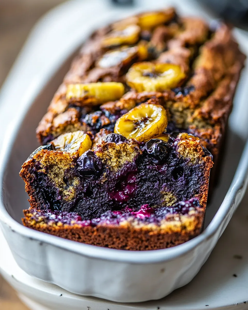 Delicious Healthy Blueberry Banana Bread shot