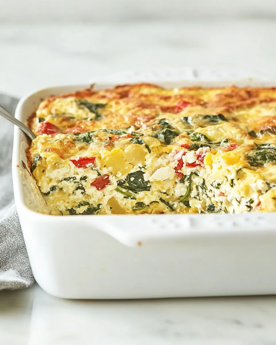 Easy Healthy Breakfast Casserole with Spinach and Feta recipe photo
