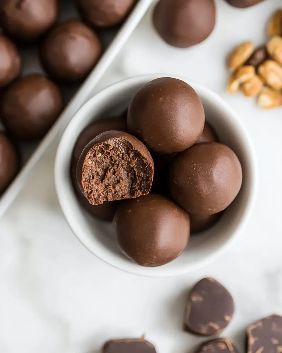 Delicious Healthy Chocolate Snack Balls shot
