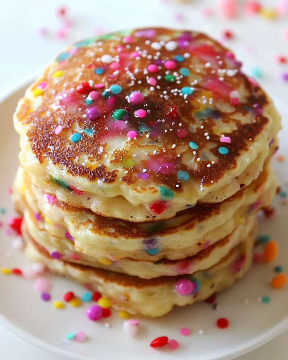 Homemade Healthy Greek Yogurt Confetti Pancakes dish photo