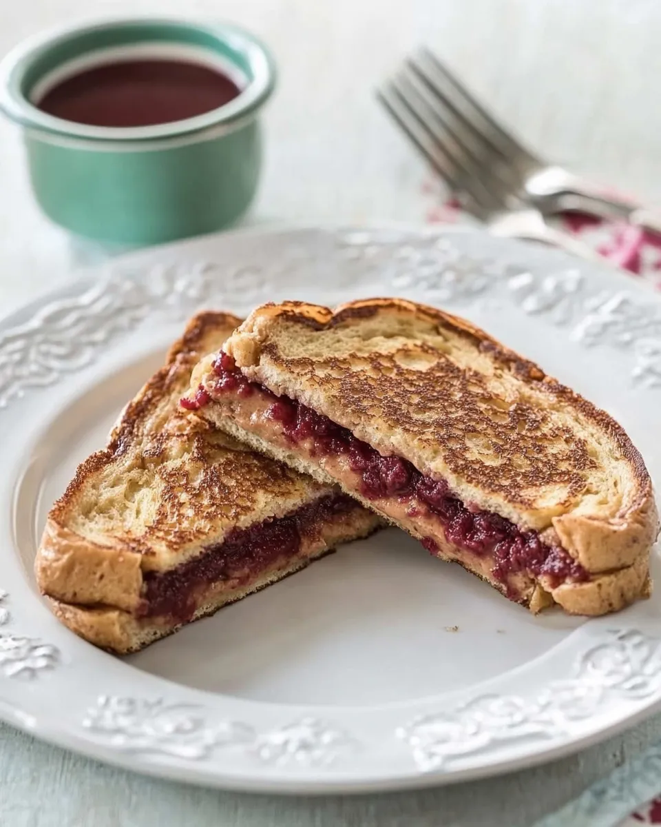 Classic Healthy Stuffed French Toast With PB & J image