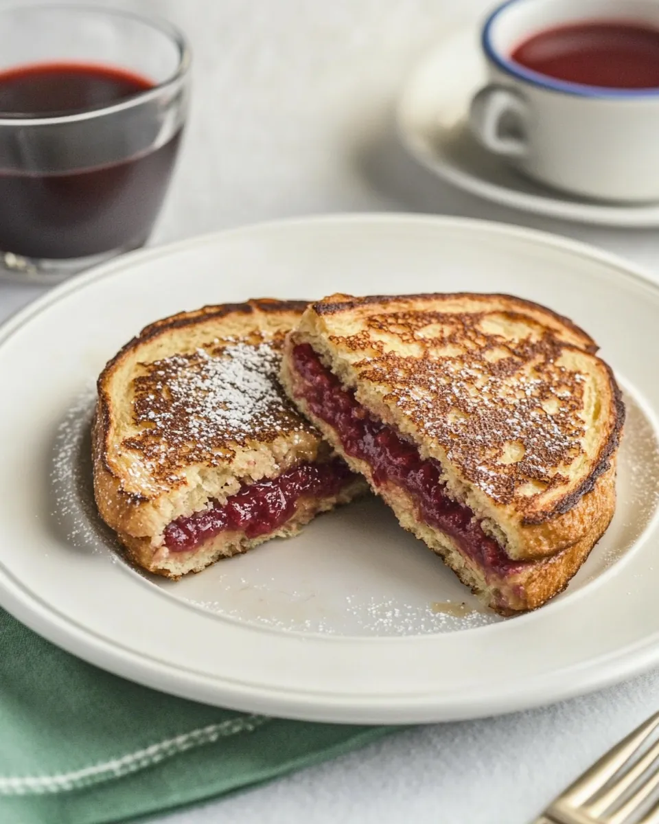 Delicious Healthy Stuffed French Toast With PB & J shot