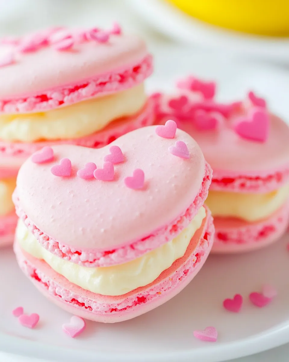 Homemade Heart Macarons with Lemon Buttercream photo