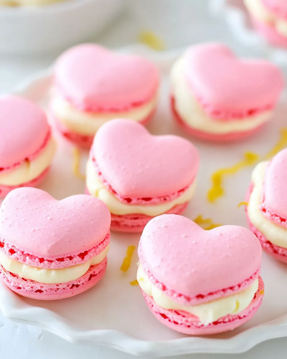 Classic Heart Macarons with Lemon Buttercream image
