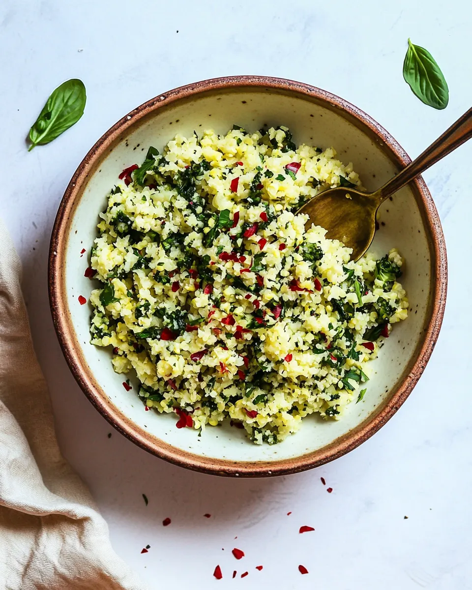 Easy Herbed Cauliflower Rice Recipe shot