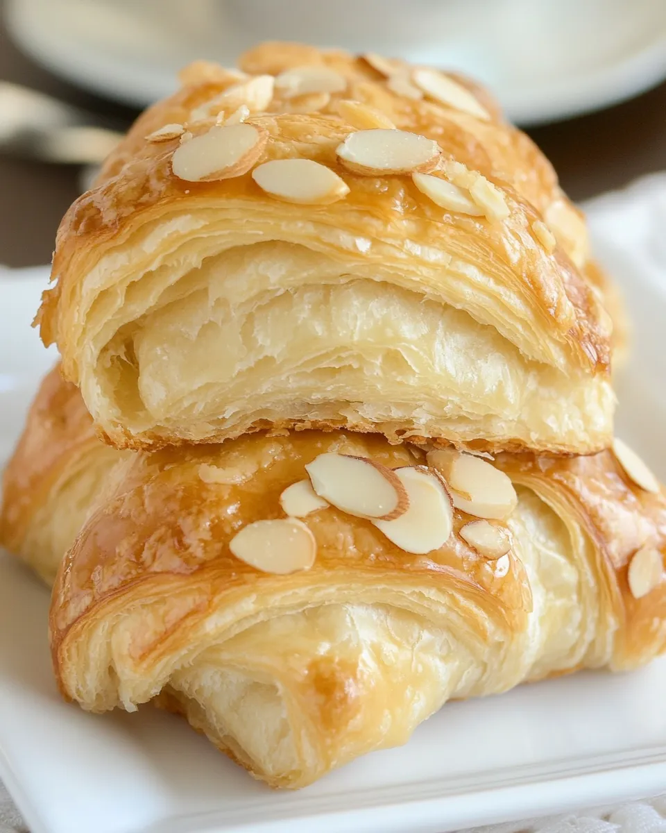 Savory Homemade Almond Croissants image
