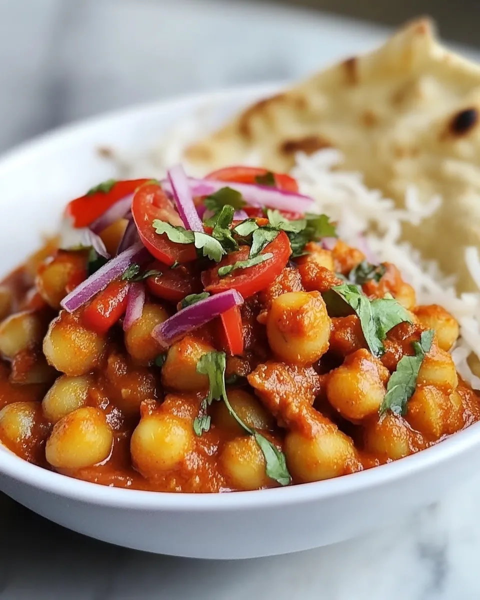 Healthy Homemade Chana Masala food shot