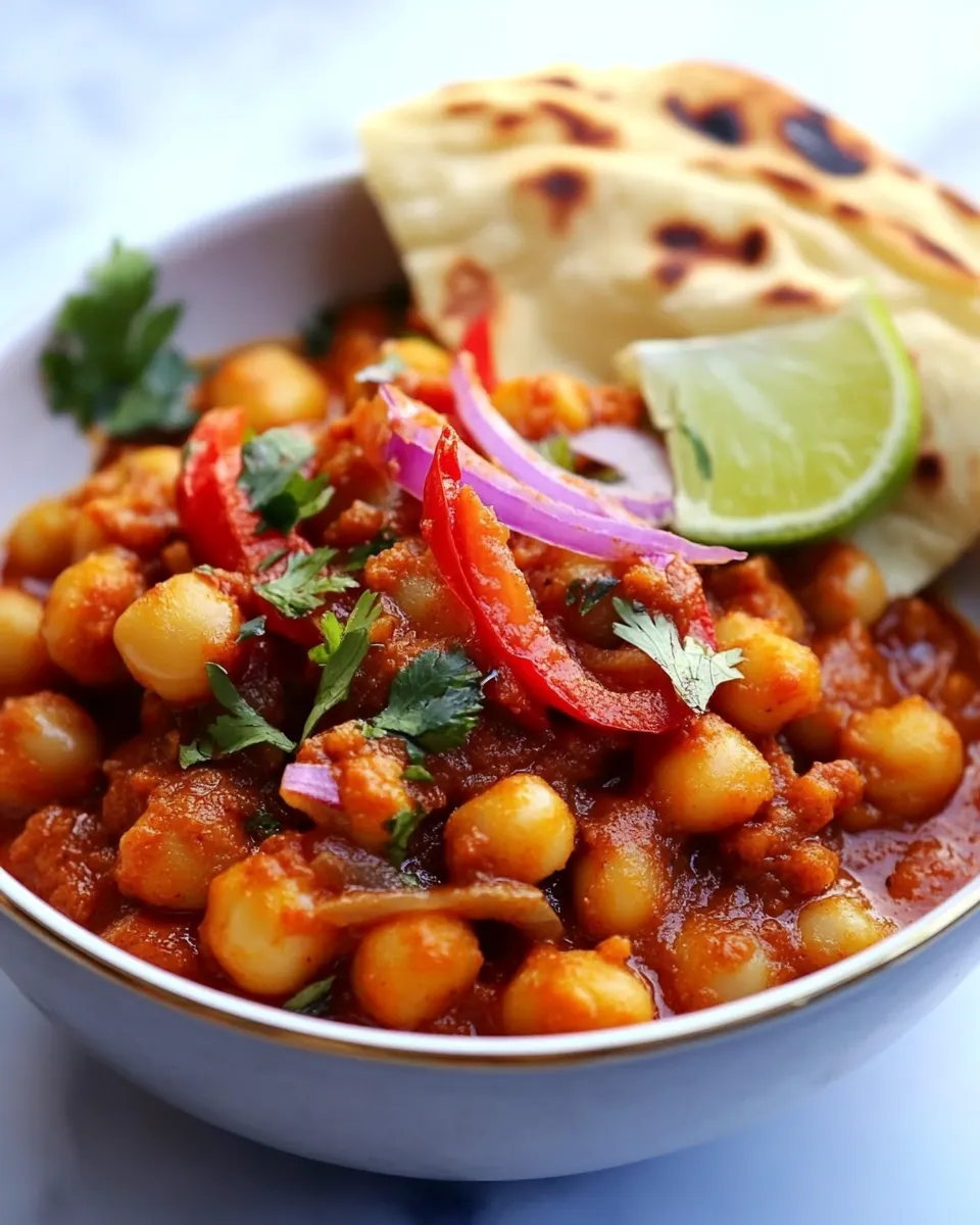Fresh Homemade Chana Masala food shot