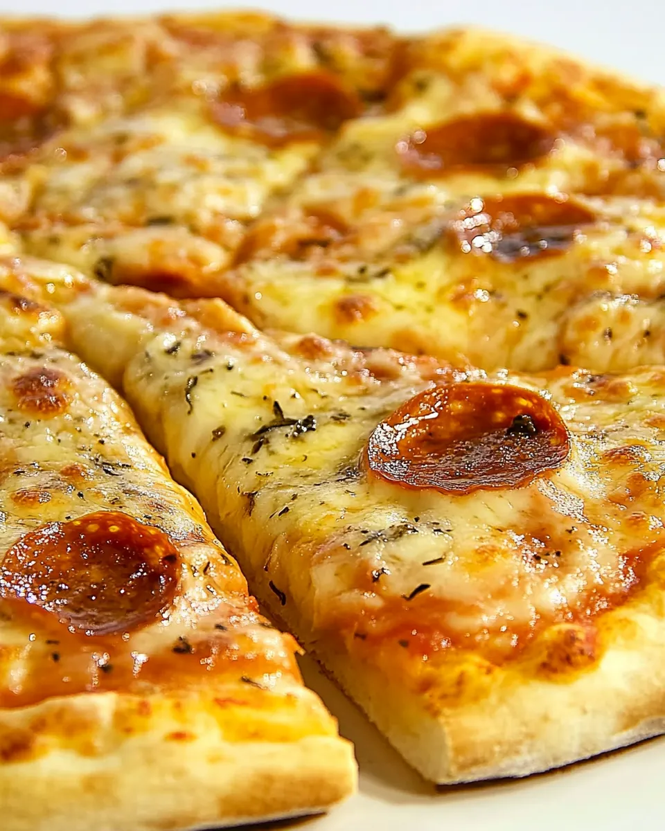 Delicious Homemade Pepperoni Pizza shot