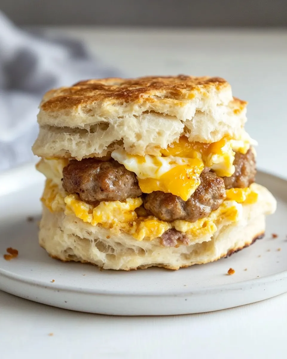 Tasty Homemade Sausage, Egg, and Cheese Biscuits picture